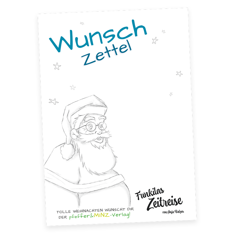 Malvorlagen-Download - Wunschzettel mit Weihnachtsmann 